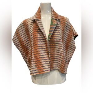 Sapana blanket coat cotton Striped Multicolor Women's Sweater